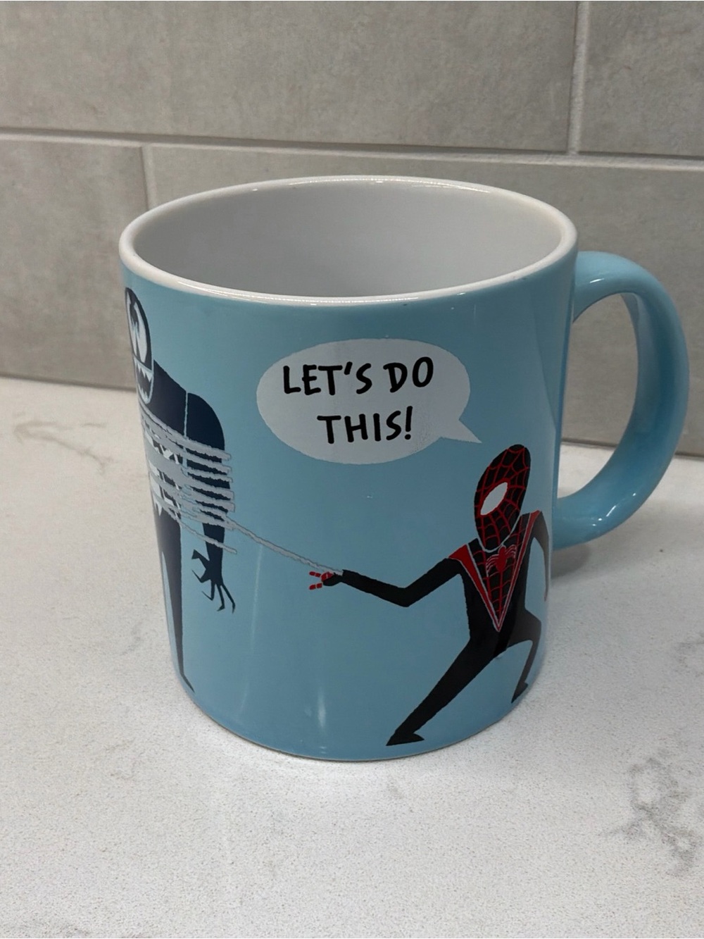 Marvel Spider-Man Miles Morales and Venom “Let’s Do This” 20oz Ceramic Mug Blue
